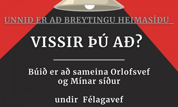 Unnið er að breytingu heimasíðu