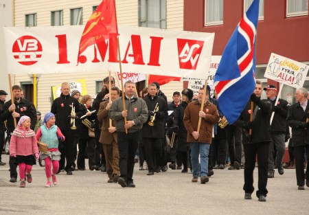 1. maí hátíðarhöld stéttarfélaganna