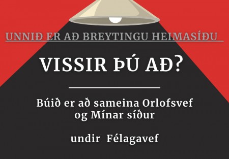 Unnið er að breytingu heimasíðu